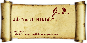 Jánosi Miklós névjegykártya