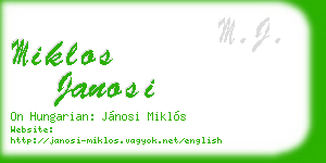miklos janosi business card